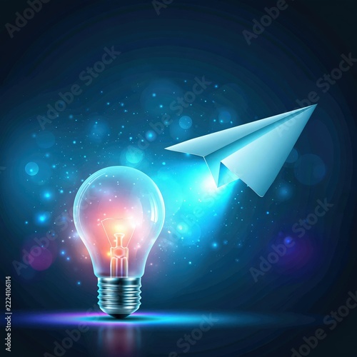 Bright idea takes flight through cosmic expanse.
