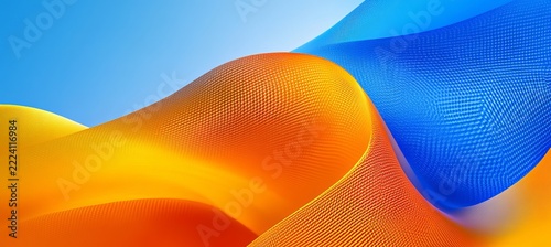 Abstract Energy Wave Design with Liquid Geometry and Gleaming Particles on Energetic Flow Backdrop.