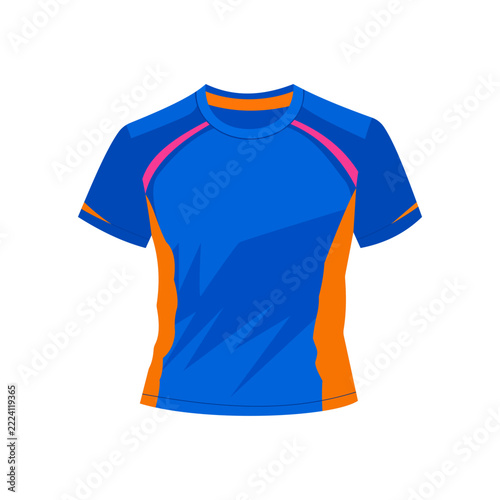 Blue and Orange Running Sports T-Shirt Design Template Vector