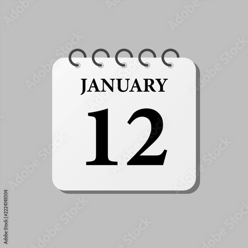 Icon page calendar day - 12 January