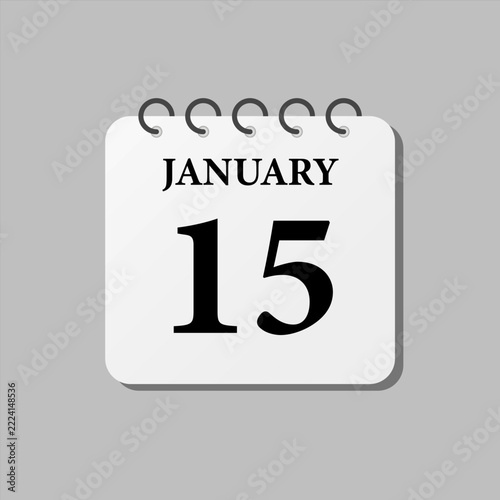 Icon page calendar day - 15 January