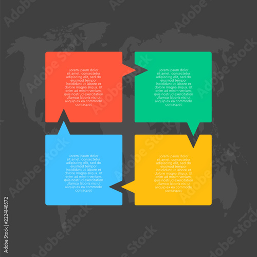Vector diagram infographic process on 4 steps