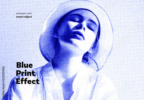 Blue Print Photo Effect
