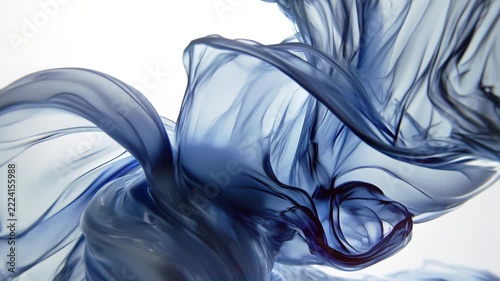Elegant AI animation of translucent sapphire silk petals with fluid dynamics on a luxurious light background. Smooth movement and macro detail for a premium look