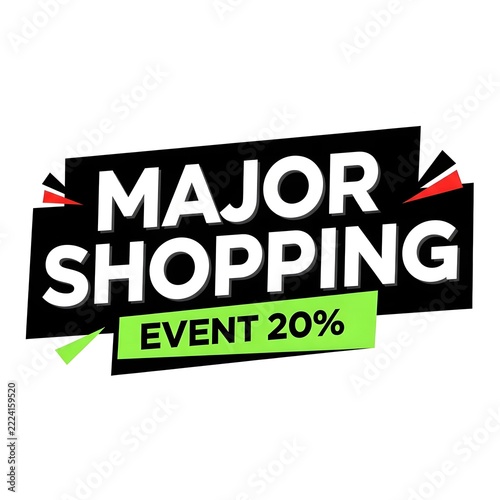 Major shopping event discount banner with 20 percent