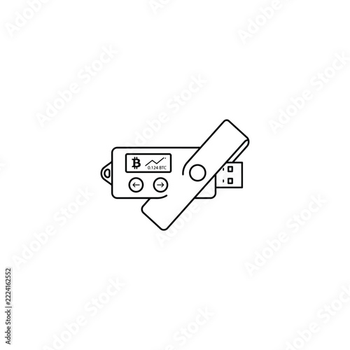 Bitcoin usb flash drive icon with display