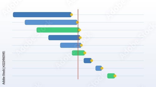 Schedule bars extending along a project plan, seamless loop