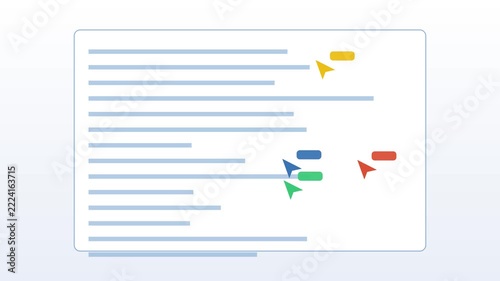 Several cursors editing one shared document at once, loop
