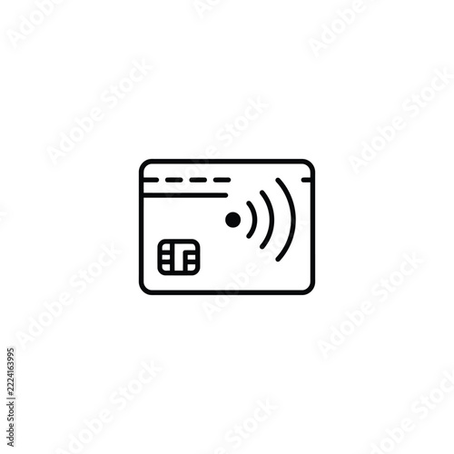 Contactless payment card with nfc symbol