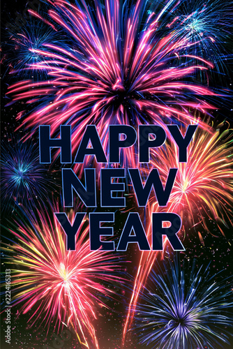 Happy New Year,  Spectacular Fireworks for a Beautiful Celebration