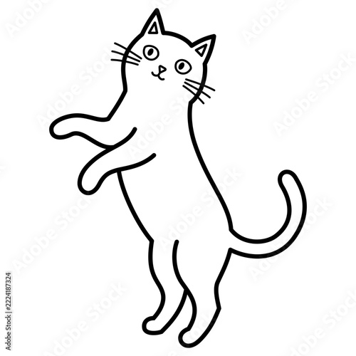 Jumping Cat Vector Illustration 