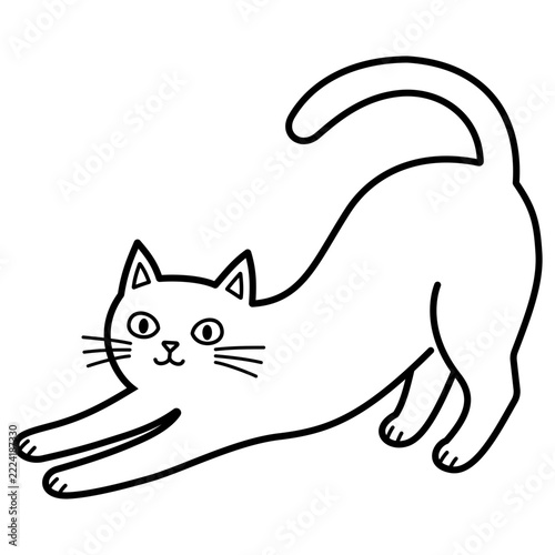 Stretching Cat Vector Illustration 