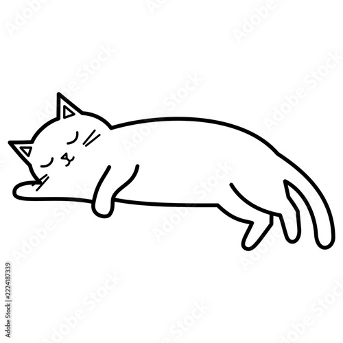 Cat Laying Down Vector Illustration 