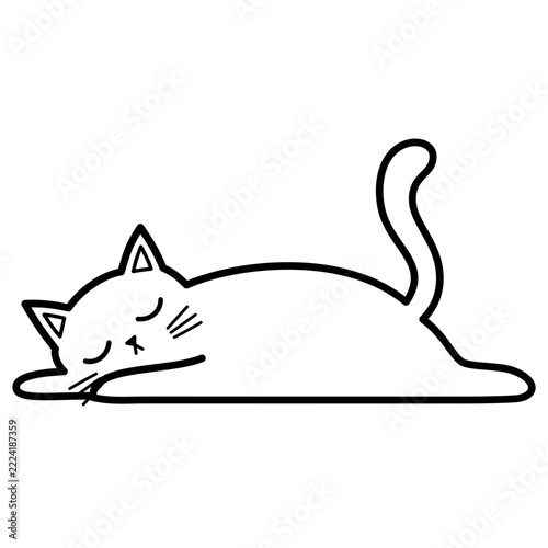 Resting Cat Vector Illustration 