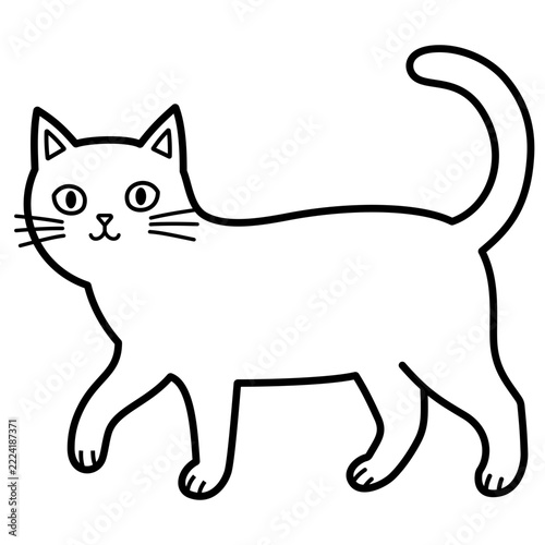Walking Cat Vector Illustration 