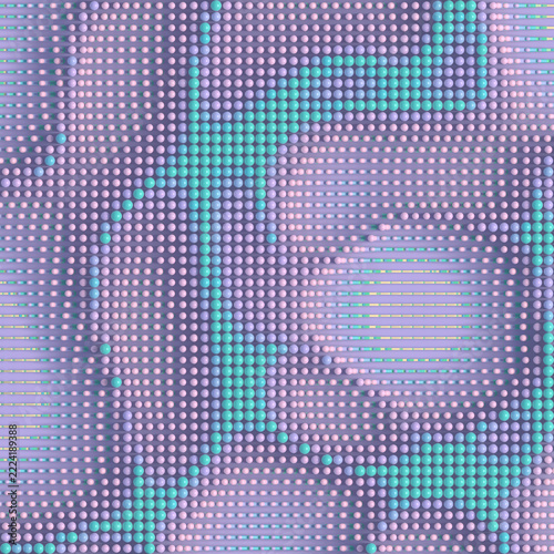 Abstract 3D composition of multiple capsules forming a wave-like pattern