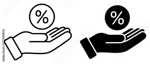 commission fee financial business icon set
