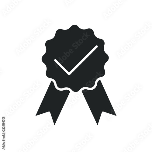 Quality Badge icon. Solid glyph series icon