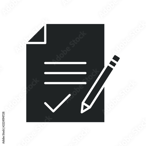 Filling Document icon. Solid glyph series icon