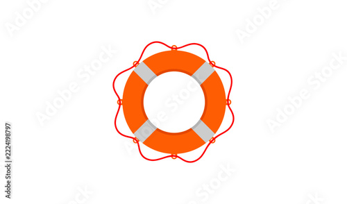 Orange lifebuoy vector icon isolated on transparent background, life belt safety concept