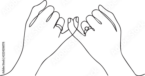 Two Hands Making Heart Shape – Continuous Line Drawing Friendship Gesture