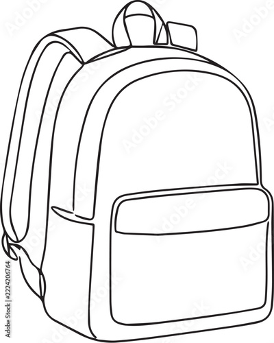 Minimalist Backpack Line Drawing – Simple Travel Bag Icon