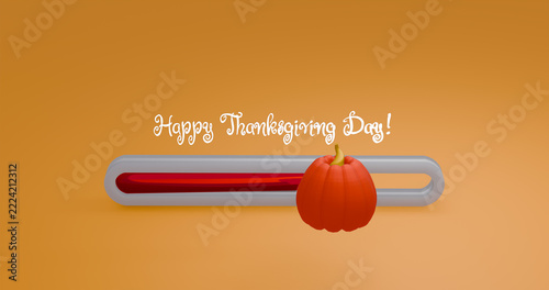 Thanksgiving seasonal sale design with download bar. Autumn art presentation. 3d render.