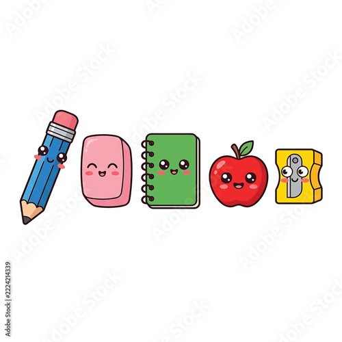 school supplies with pencils