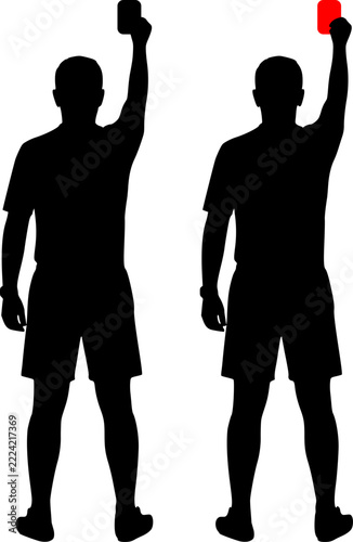 Referee Silhouette Holding Red Card SVG