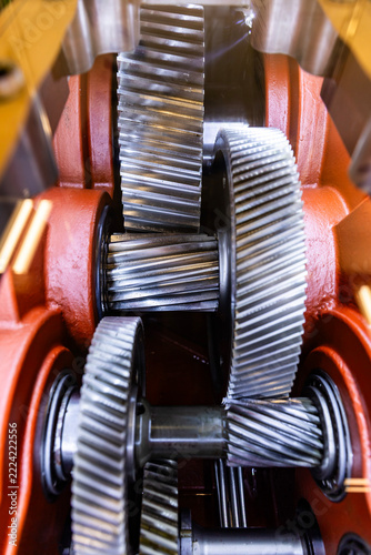 Cut-away cross-section of a gear reducer