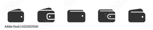 Simple wallet vector icons set. Pocket wallet icon signs