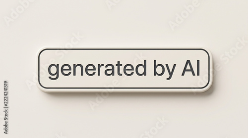 3D generated by AI text button icon badge on light background