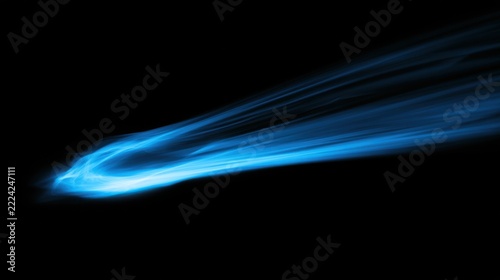 Moving blue light streak ray
