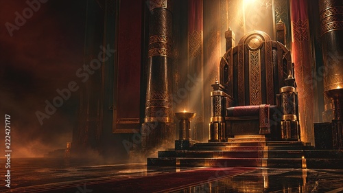 African Royal Throne in Cinematic Gold Architecture, Afro Gospel Background