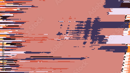 Abstract Digital Glitch Background with Horizontal Pixel Distortion Lines