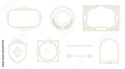 Ornate Decorative Frames and Borders, Vintage Design Elements Isolated