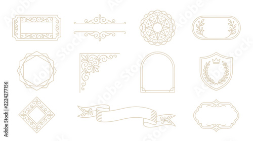 Ornate Decorative Frames and Borders Isolated Transparent Background Vector Art