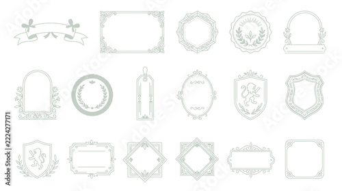 Collection of Decorative Ornate Frames and Borders, Isolated on Transparent Background