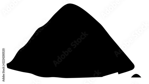 Black silhouette sand pile icon, minimal mound graphic, vector shape for design, clean solid graphic