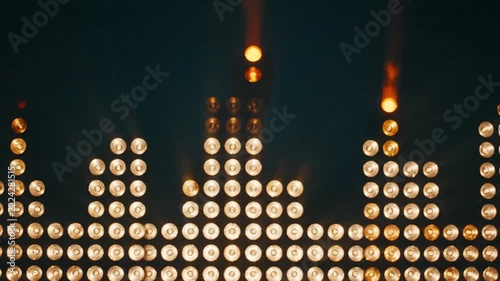 Audio equalizer visualizer glowing lights pulsing rhythm sound wave music frequency display concept
