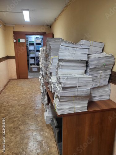office desk with folders