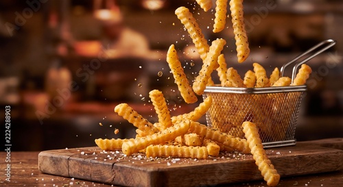 Herabfallende Wellenschnitt- Pommes