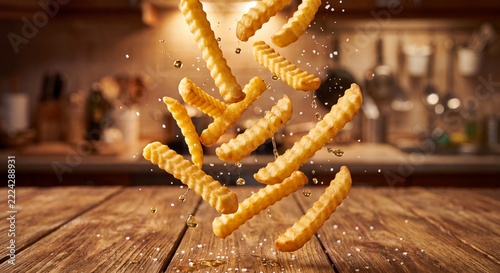 Herabfallende Wellenschnitt- Pommes