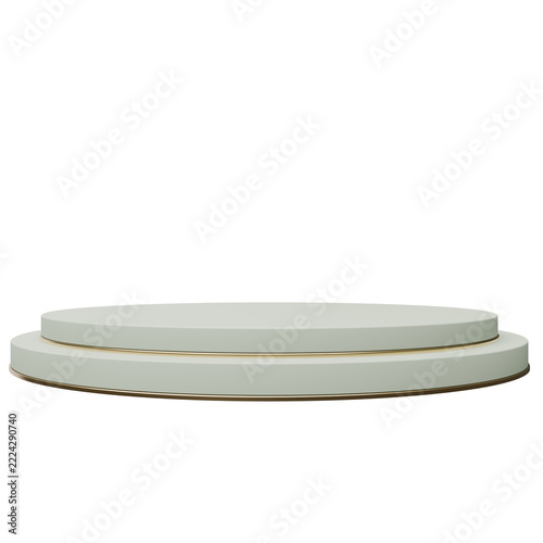 Fotografie A simple white circular display platform on a white background, ideal for showcasing products or objects