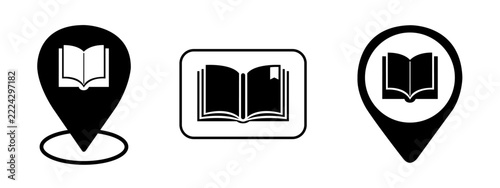 vector icon set for library locations