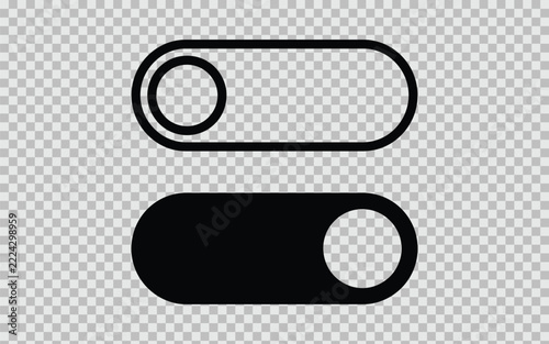 Modern toggle switch icons in on and off positions with circular thumb Vector