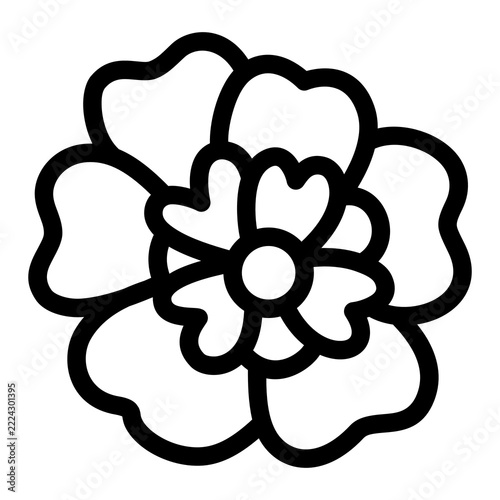 Cute Flowers Coloring Illustration