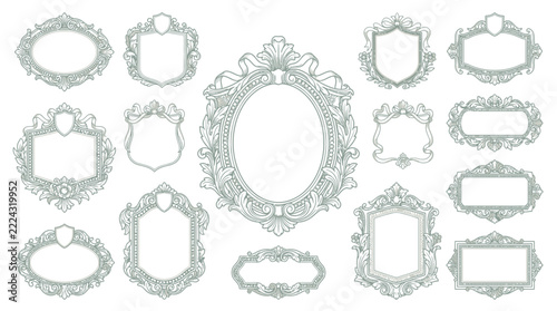Ornate Vintage Frames Collection - Decorative Vector Elements Isolated