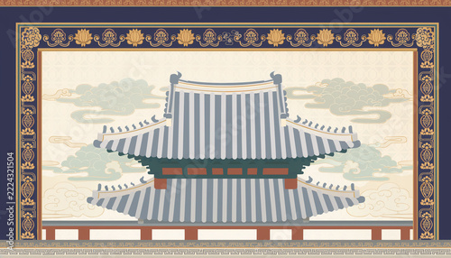Korean royal palace decorative background