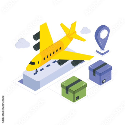 Unique design icon of air cargo
